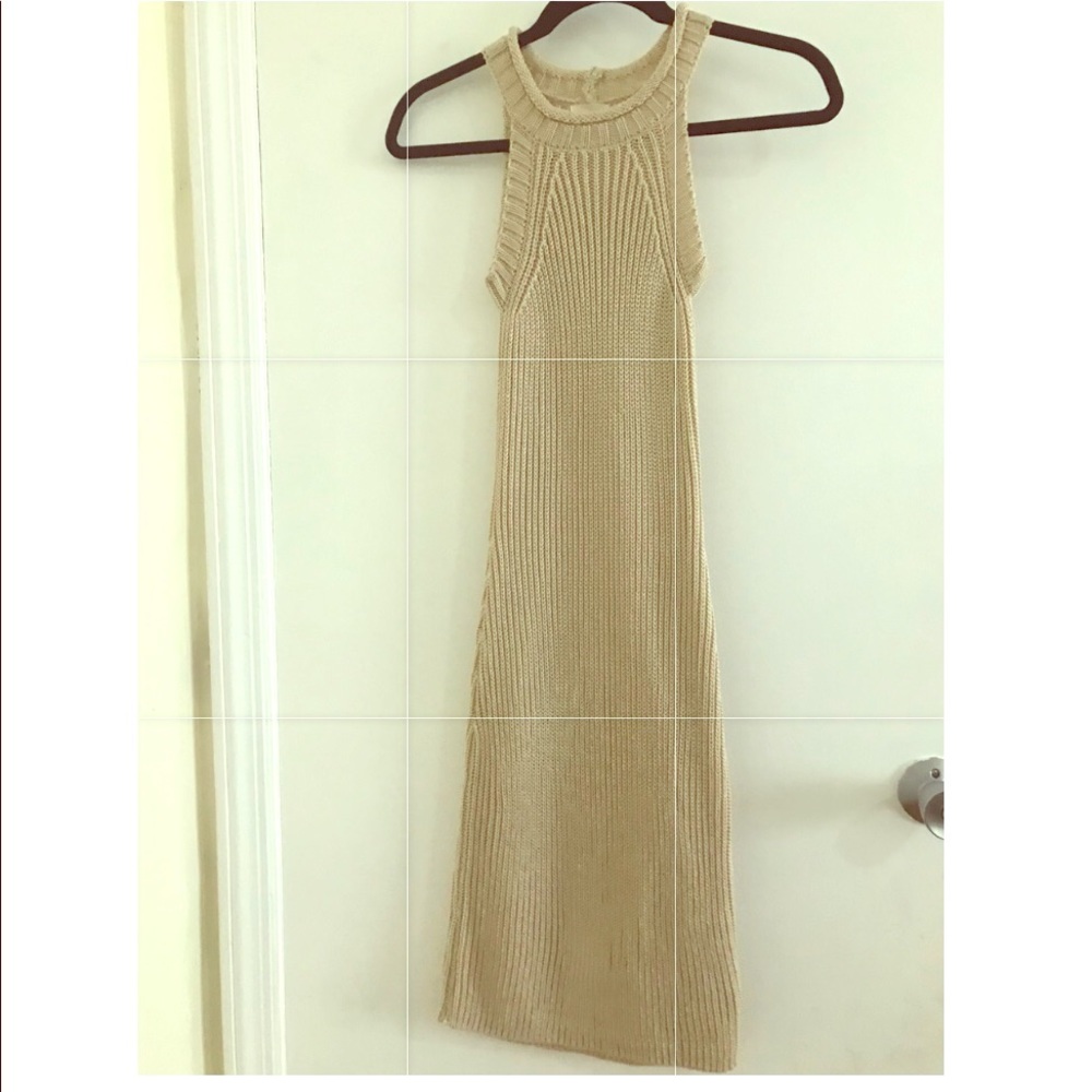 Beige sweater dress